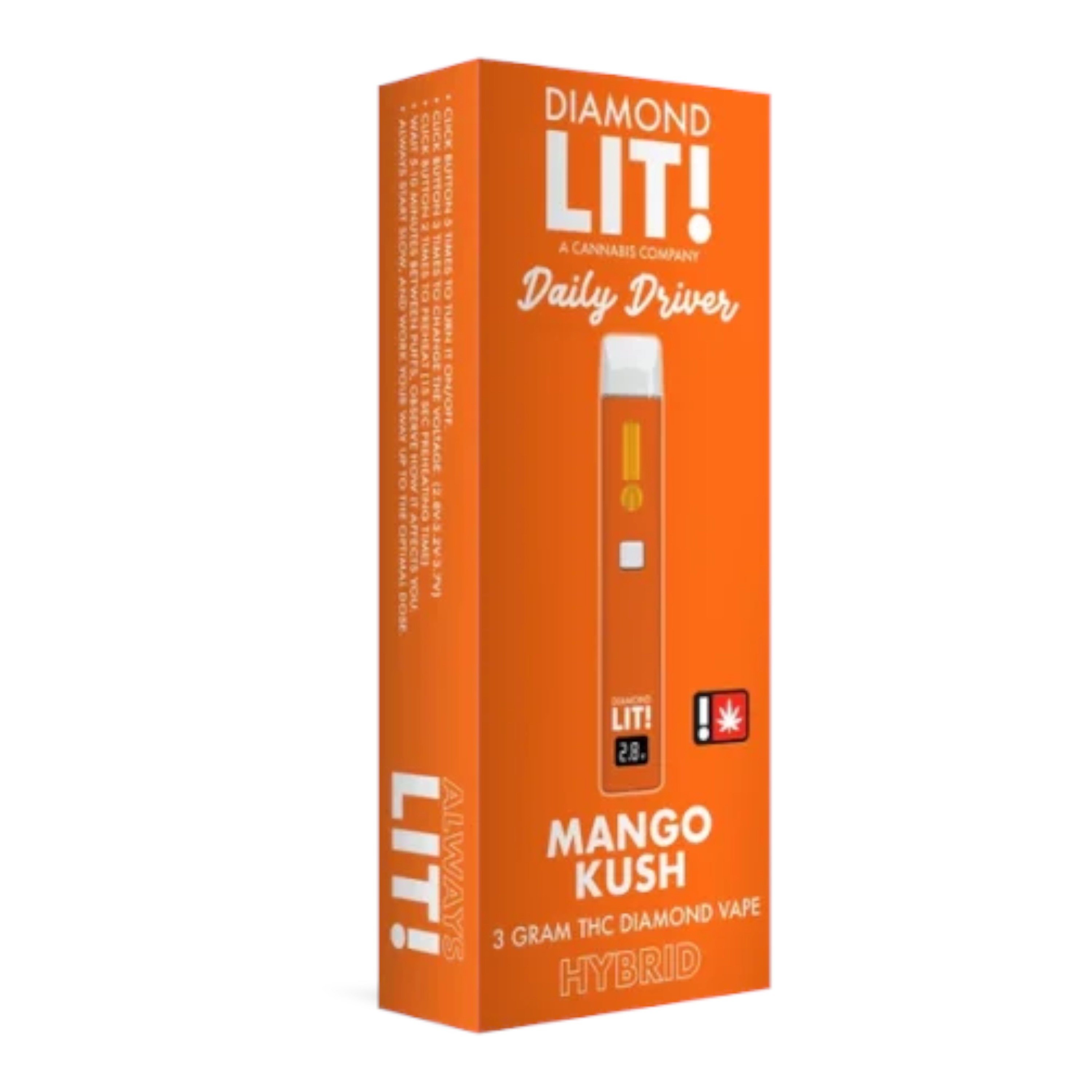 DIAMOND LIT PEN 1GR • MANGO KUSH - DIAMOND LIT PEN 1GR HYBRID MANGO KUSH