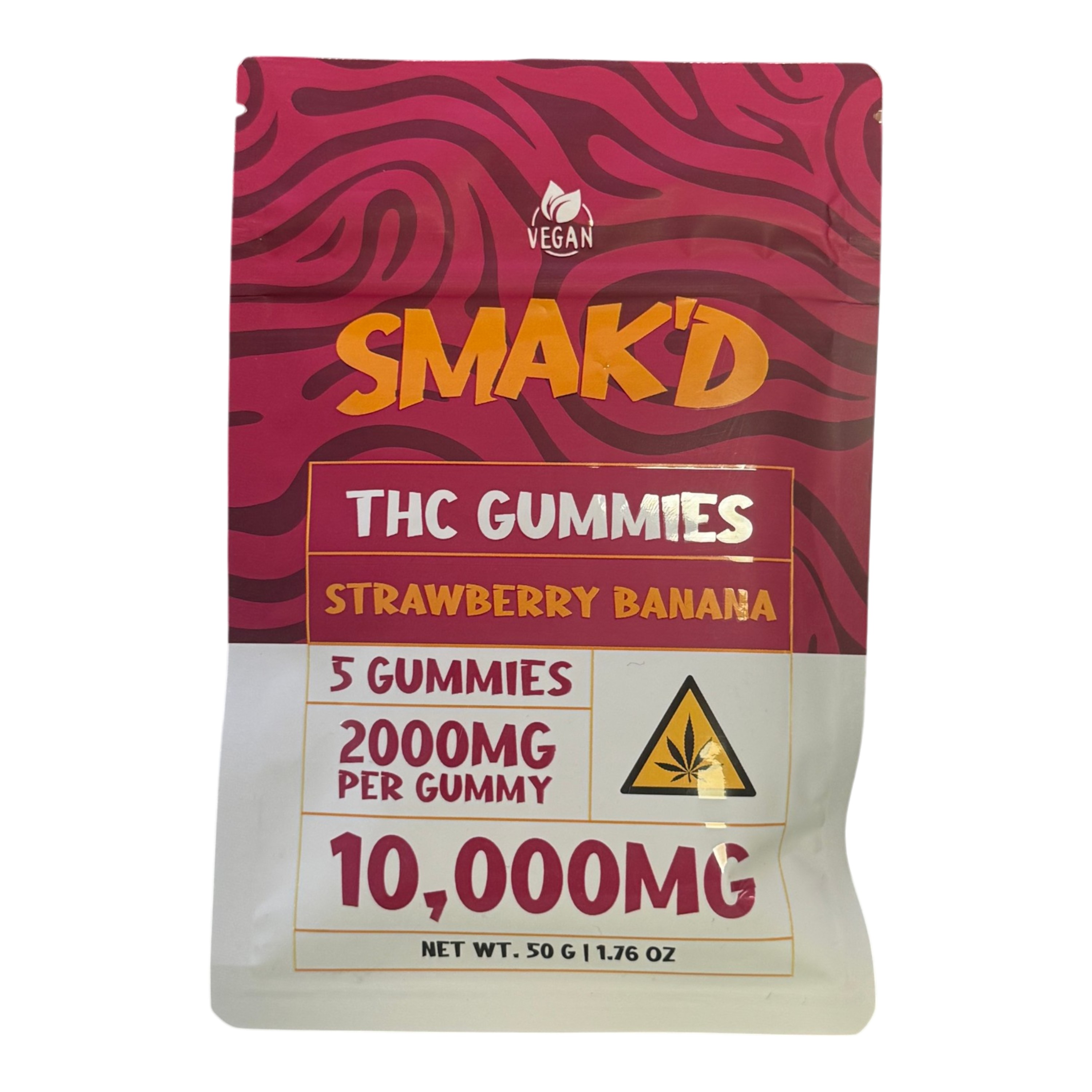 SMAKD GUMMIES 5PK 10K MG • STRAWBERRY BANANA - SMAKD GUMMIES 5PK 10K MG STRAWBERRY BANANA